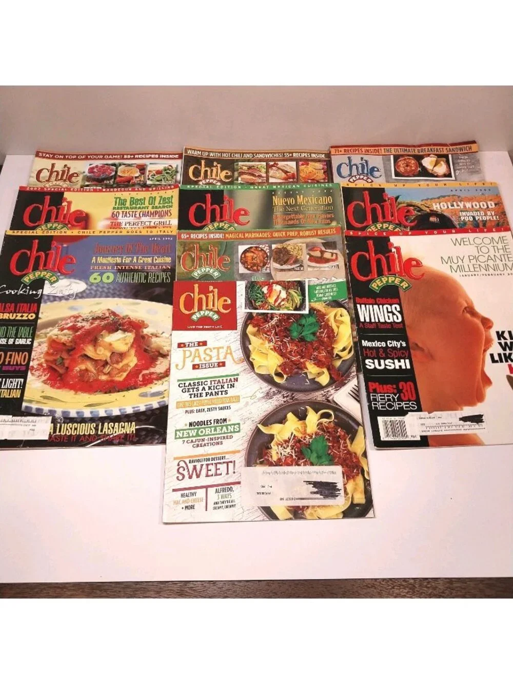 10 Chile Pepper Magazines Lot 2000-2018 Recipes Chili Pasta Latin BBQ Mexican